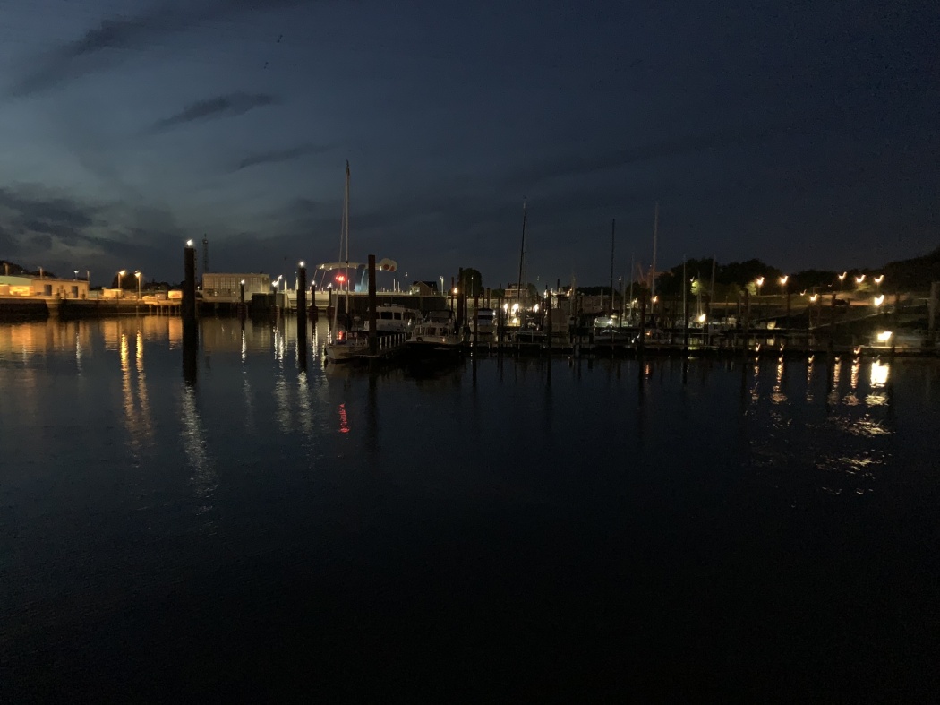 Night view on the harbor.