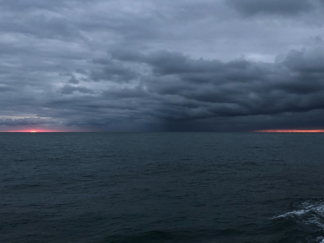 Dark clouds over the sea